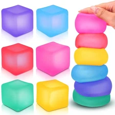 Fidget Toy Stress Cube 6 Pack - Squishy Fidget Toys for Relaxation, High Dens...
