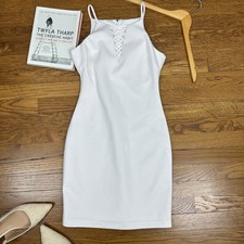 Guess White Cross Tie Neckline Sheath Dress SIZE 2