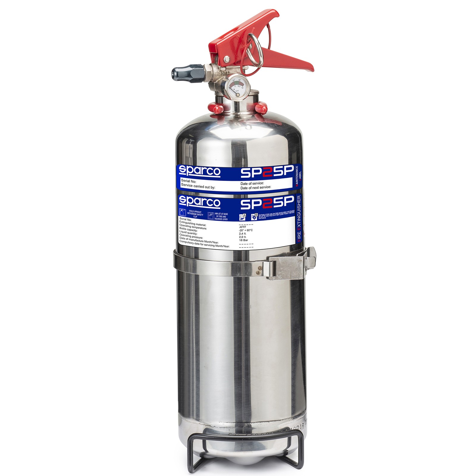 Sparco 2.0 litre AFFF Hand Held Fire Extinguisher - FIA Approved - Race / Rally