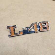 73-79 C3 Corvette Hood L-48 Emblem Badge L48 Trim Orange Black Chrome Repro Used 73-79 C3 Corvette Hood L-48 Emblem Badge L48 Trim Orange Black Chrome Repro Used