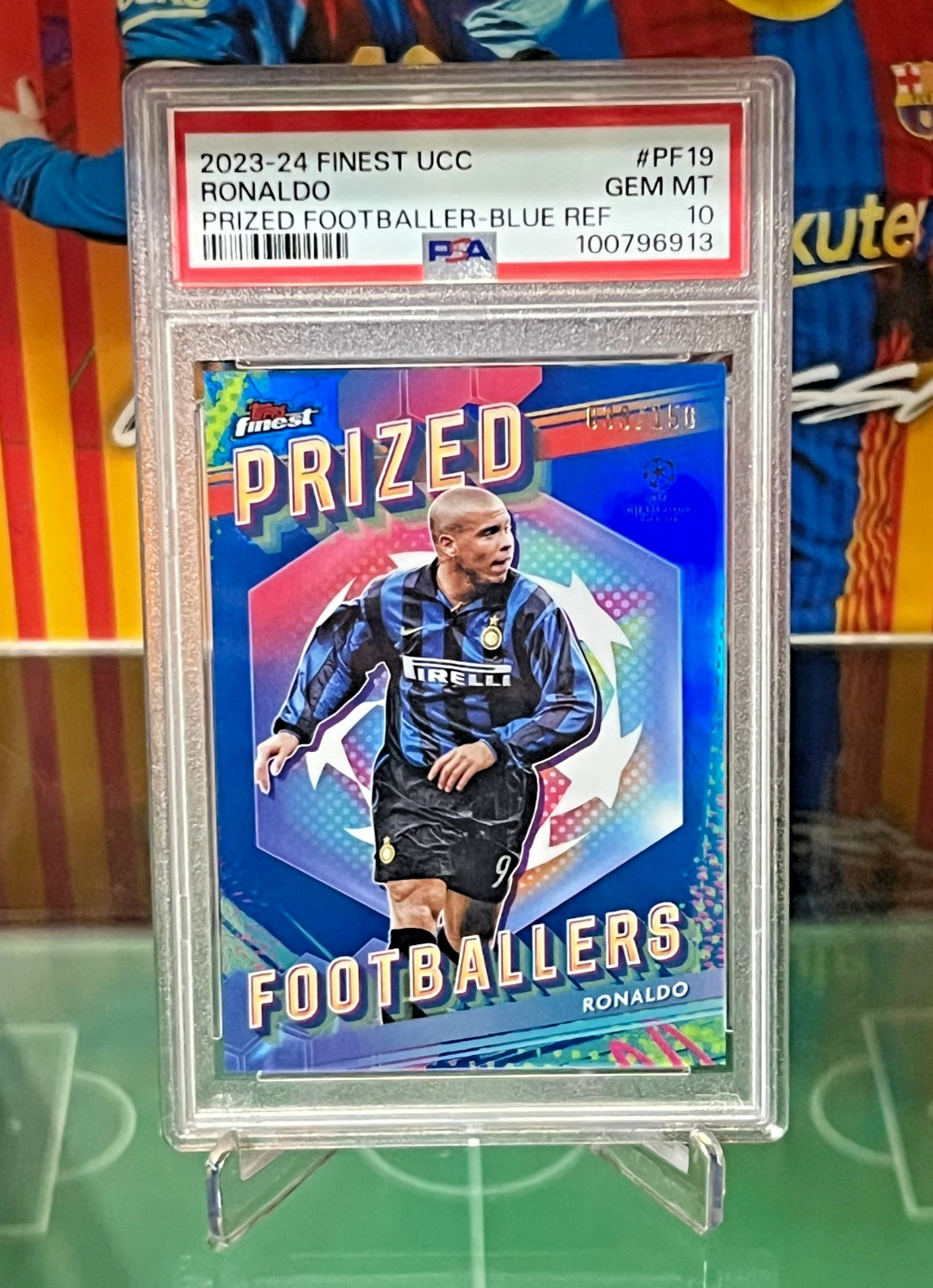 2023-24 Topps Finest UEFA UCC Prized Footballers #PF19 Ronaldo /150 PSA 10