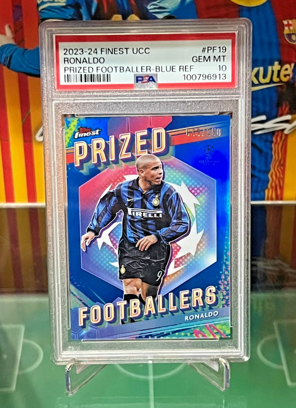 2023-24 Topps Finest UEFA UCC Prized Footballers #PF19 Ronaldo /150 PSA 10