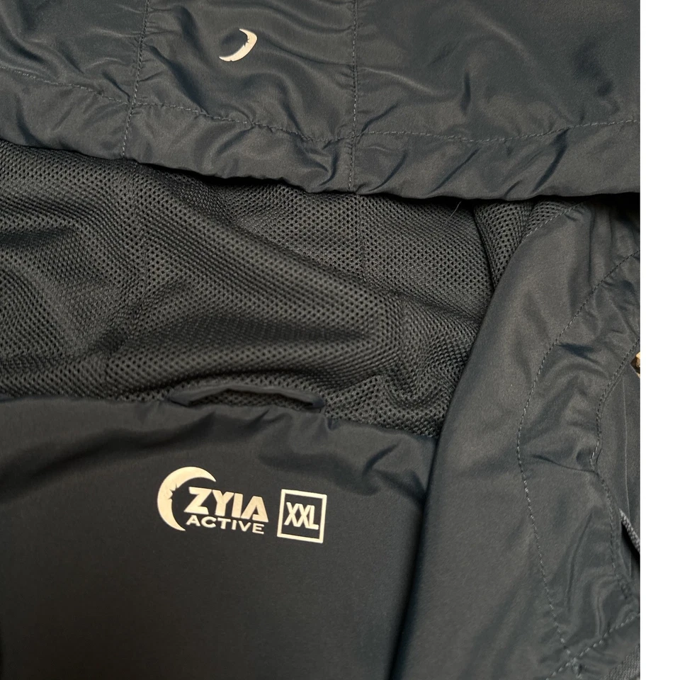 Chaqueta cortavientos Zyia Active Rainbow a rayas cremallera completa talla XXL agujeros para el pulgar Foto 4 de 4