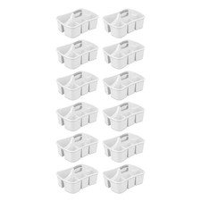 White Divided Storage Ultra Caddy with 4 Compartments and Handles 12 -Pack