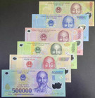 Set 6 Vietnam 10000 20000 50000 100000 200000 500000 Dong P 119-124 UNC Banknote