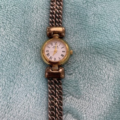 Anne Klein II Ladies Silver Tone bracelet watch Gold Face AS IS or For Parts