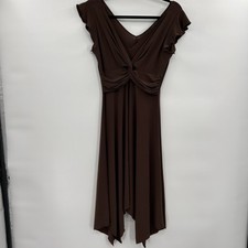 Vintage Cocomo Y2K Forest Fairy Babydoll Dress Size S Brown Asymmetric Flutter