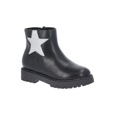 Wonder Nation Toddler Girls Black Chelsea Glitter Star Lug Sole Boots Shoe: 7-12