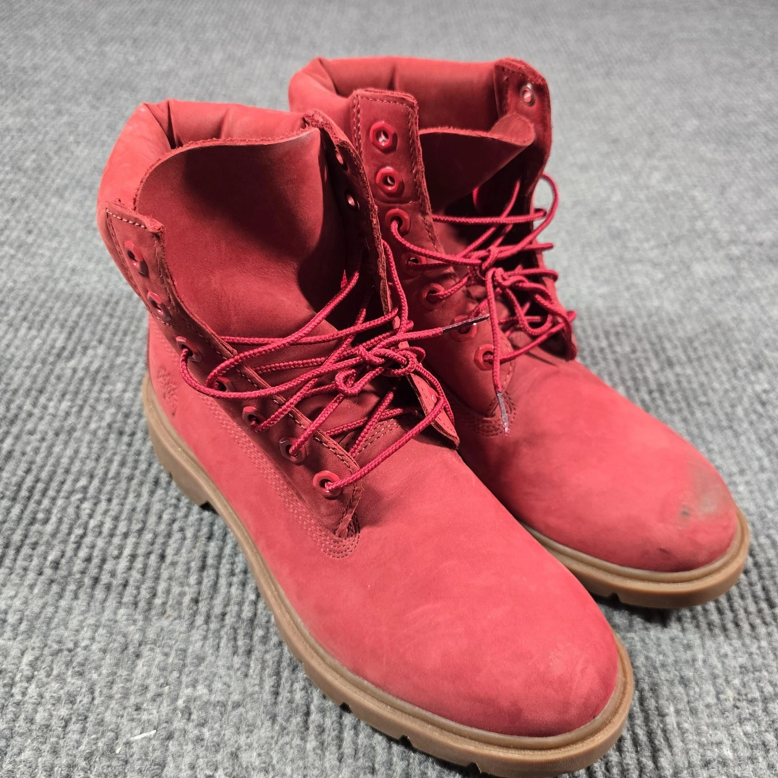 Timberland Boots Mens Size 7.5 Red Nubuck Insulated A41UR Primaloft Snow Winter