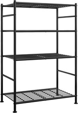 Storage Shelves - 4 Tier Shelf Organizer, Heavy Duty Garage Shelving Unit- Metal