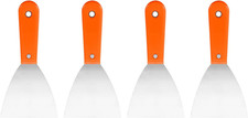 Carbon Steel Putty Knife Plastic Handle Drywall Flex Scraper 4Pcs 4 Inch Orange