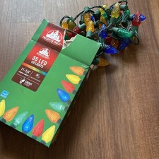 35 LED Multi-Color Christmas Lights Green Wire String Steady Bulbs 11 Ft 4 In