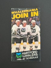 1986-87 Hartford Whalers Pocket Schedule Dean Evason Stewart Gavin Dave Babych