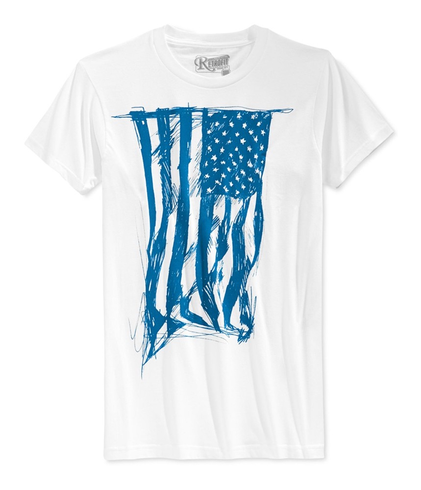 Модифицированная мужская футболка с изображением флага, Белая, Маленькая