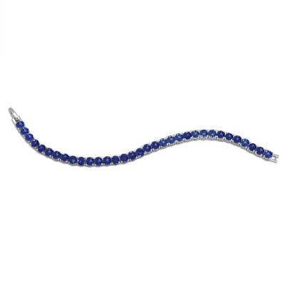 925 Sterling Silver 23.76Cts Round Shape 100% Natural Tanzanite Women's Bracelet