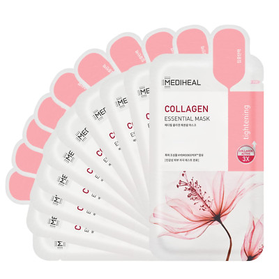 Official Best Korean Sheet Mask - Collagen Essential Face Mask 10 Sheets Lift...