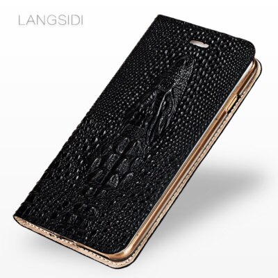 Genuine Leather Flip case for Oneplus 10 ACE Pro 10T Crocodile Dragon Head Cover