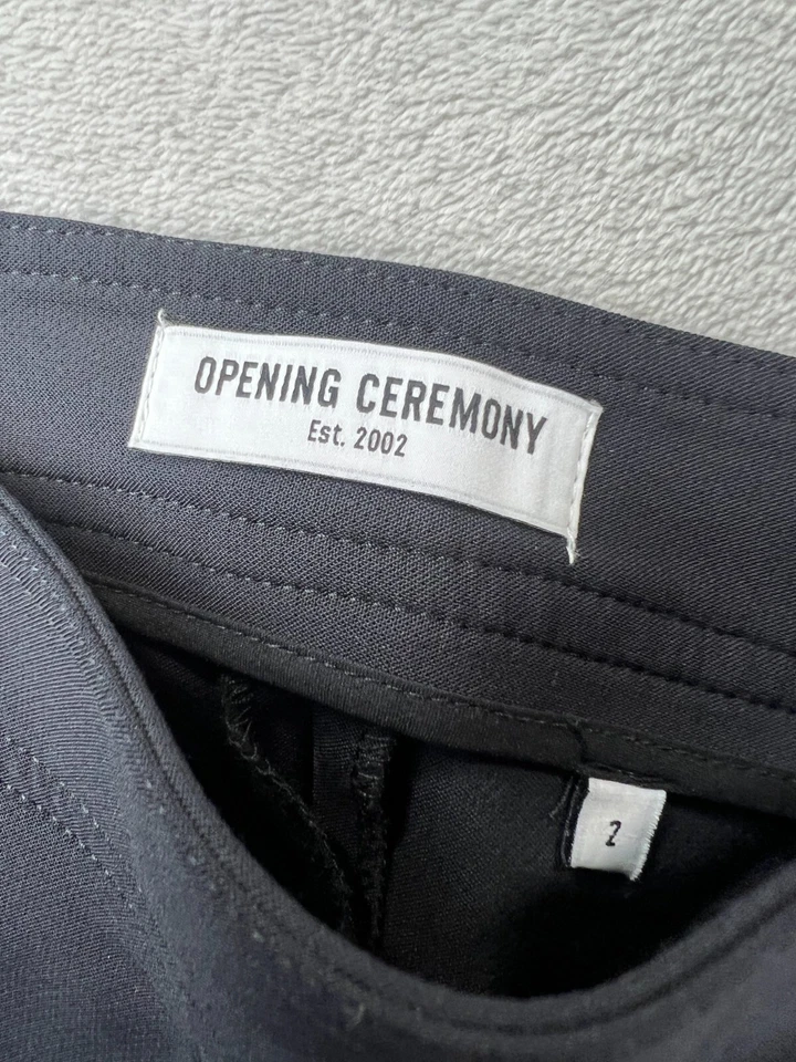 Opening Ceremony William Back Flare Pant Size 2 Black Stretch Cropped $325 - Image 4 of 4