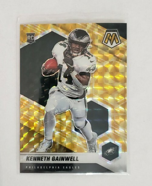 2021 PANINI MOSAIC KENNETH GAINWELL YELLOW REACTIVE PRIZM ROOKIE #339 EAGLES