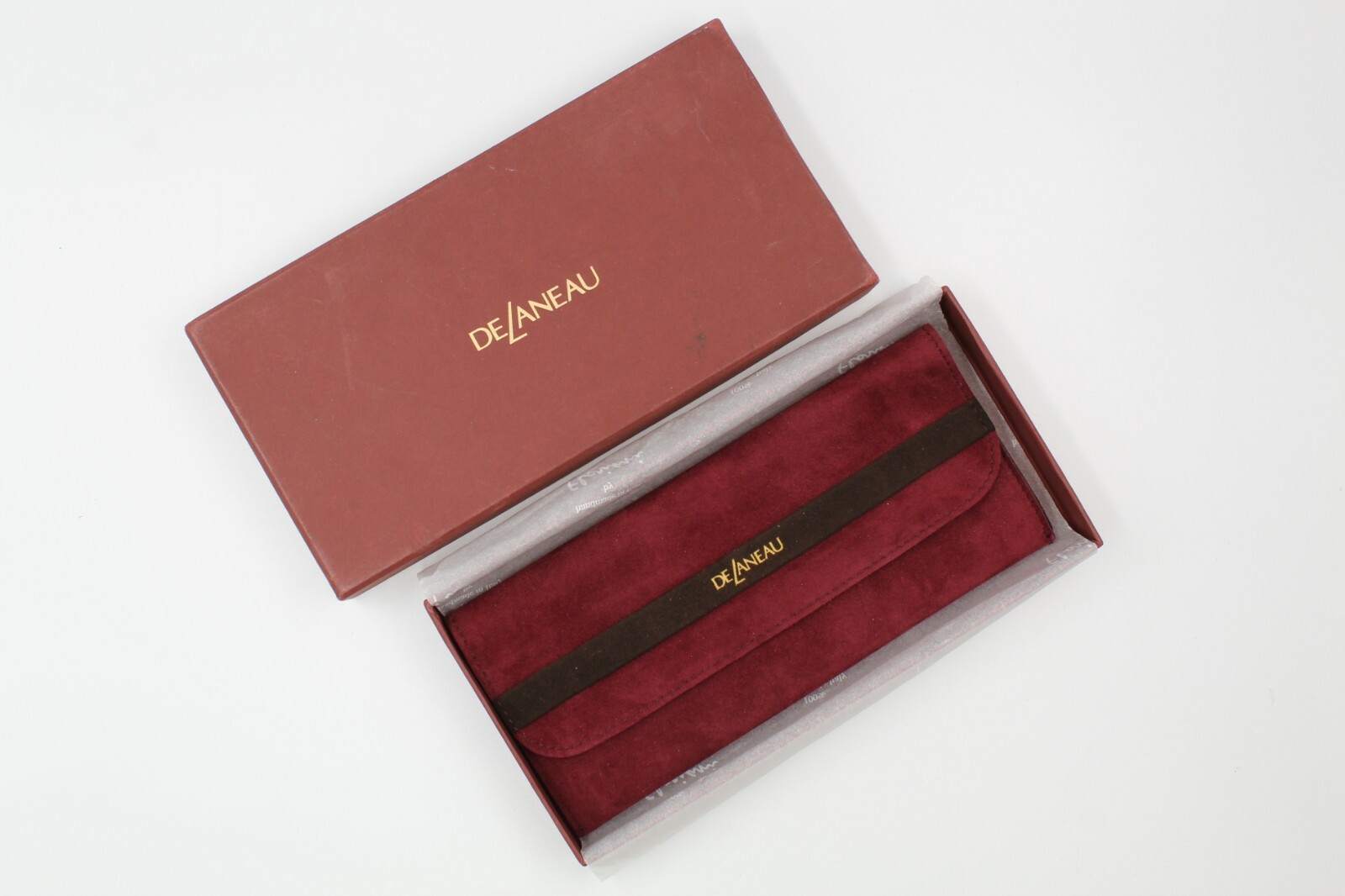 DeLaneau Bolso Piel Ante Elegante Lujo N° 595 Burdeos Travel Bag