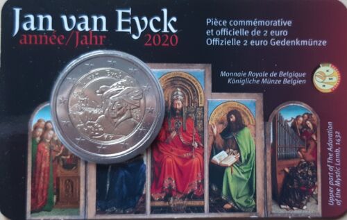 Belgien 2020 2Euro Coin-Card(franz.) Sondermünze "Jan van Eyck" - Afbeelding 1 van 2