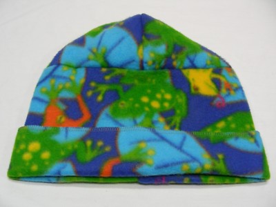 TREE FROGS - FLEECE - ONE SIZE STOCKING CAP BEANIE HAT!