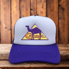 Camel Cigarette Unisex Trucker Hat Purple Snapback Vintage Logo 80s Retro Cap