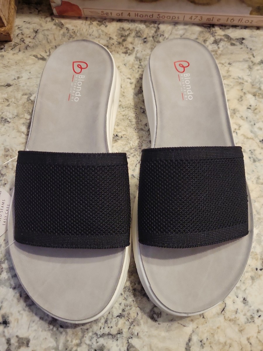 Blondo Women's Waterproof Alyssa Slide Sandal Black size 11 new
