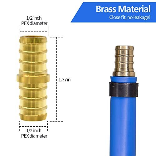 EFIELD 1/2" Pex Crimp Connection Tee Water Copper Hammer Arrestor MH