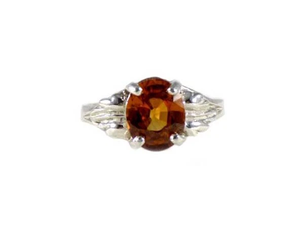 Старинный 19-го века 3ct оранжевый цирконий + кольцо древней Индии индуистская поэма миф Капла дерево - Изображение 4 из 4