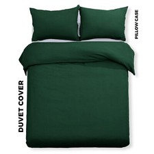 3 Piece Duvet Cover Quilt Covers Plain Bedding Set Single Double Super King Size