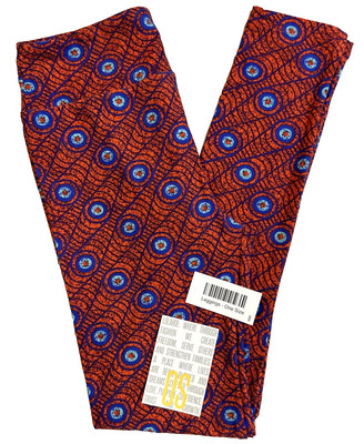 LuLaRoe Women's Leggings One Size OS (sizes 2-10) Soft Orange Geometric NWOT