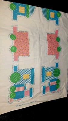 Vtg. Nursery Baby Springs Mills Fabric Pattern 7604 Cut And Sew Trains