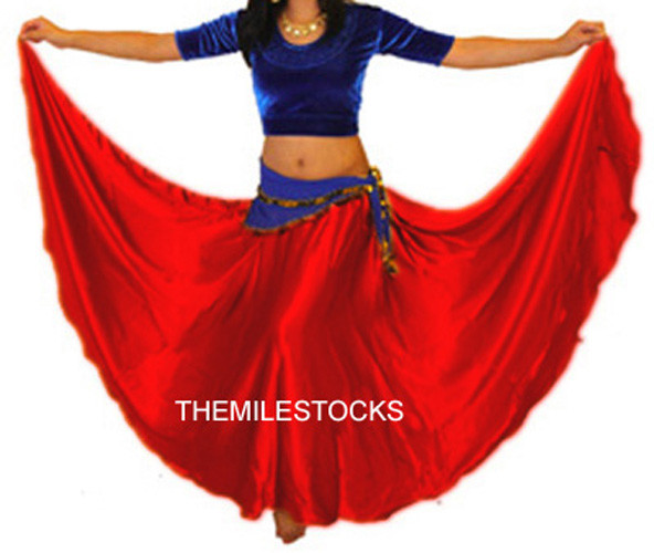 TMS Satin Skirt Top Set Belly Dance TRIBAL Costume Gypsy Club - Foto 3