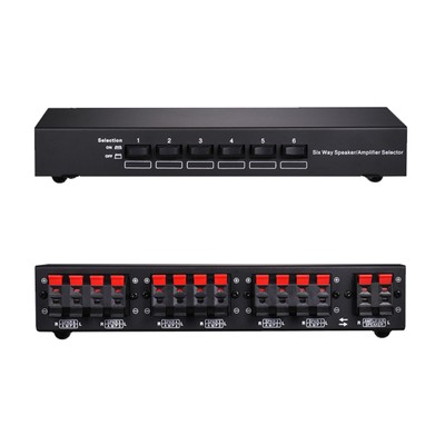 6-way Stereo Speaker Selector Switch Amplifier Selector Bidirectional Switcher