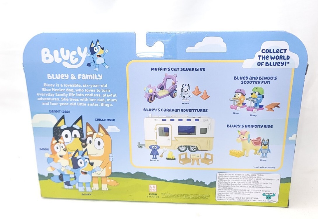 Bluey Bluey and Family Figure 4-Pack, Bingo, Bandit and Chilli