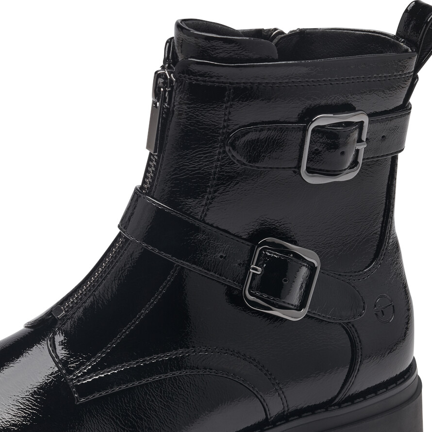 Tamaris Stiefelette 1-25817-41 018 Boots Vegan black schwarz lack mit  Touch-it