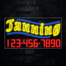 Tanning LED Neon Sign 33"L x 18"H #35106