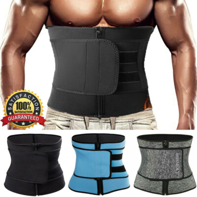 Mens Sweat Waist Trainer Compression Belt Sauna Girdles Gym Cincher Body Shaper