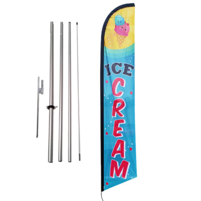 Ice Cream Feather Banner Swooper Flag Kit with pole+spike