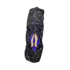 Glossy PVC Leather Catsuits Zip-up Sleeping Bag Bodysuit Sack with Gloves