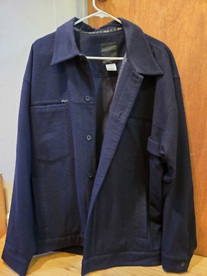 Men's Sean John Wool Blend Sport Jacket - Navy Blue - Size L