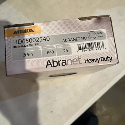 MIRKA ABRANET HD 5  P40,  Grip.  19H, 25 Discs/Box HD63202540