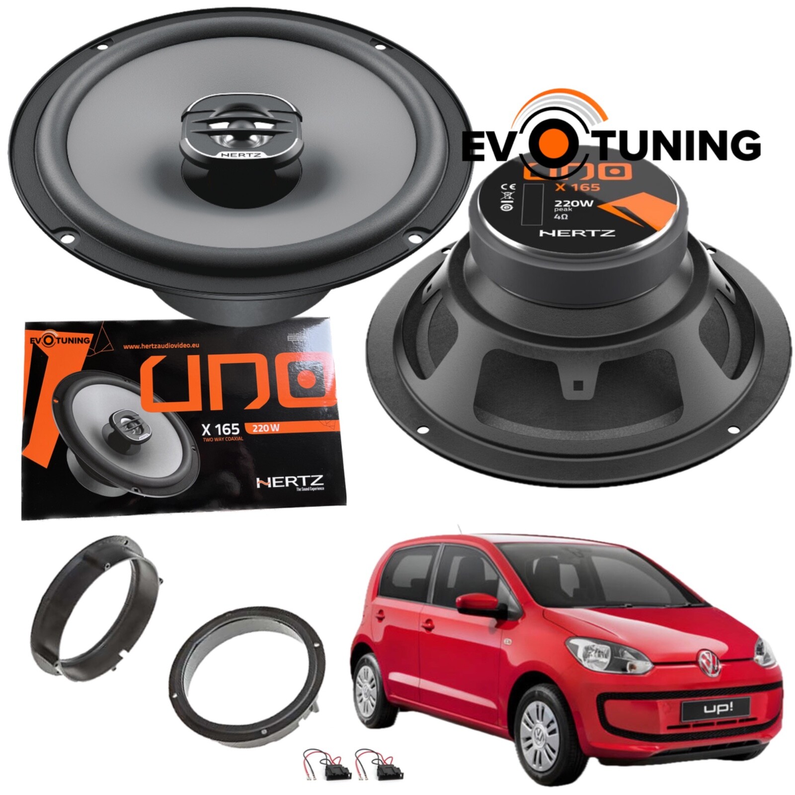 Casse Hertz X165 VW UP Posteriore: Suono Nitido e Bassi Potenti