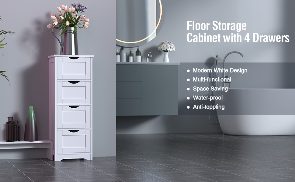 Freestanding Floor Cabinet Bathroom Storage Cabinet for Bedroom Living Room K4Y0