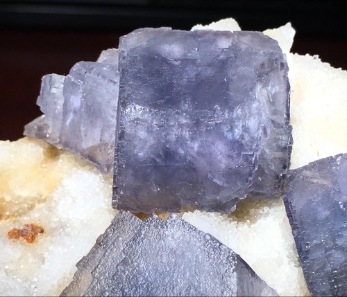 Blue FLUORITE on Quartz - Blanchard Mine, Bingham, New Mexico - Picture 4 of 12