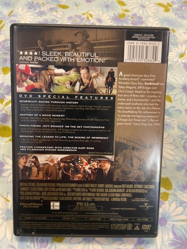 DVD Seabiscuit Tobey Maguire Jeff Bridges Chris Cooper racehorse jockey true sto - Picture 5 of 9