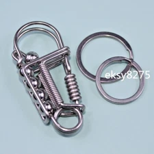 Handmade Stainless Steel Keychains Keyrings Pants Belt Clip Car Key Holder Gifts