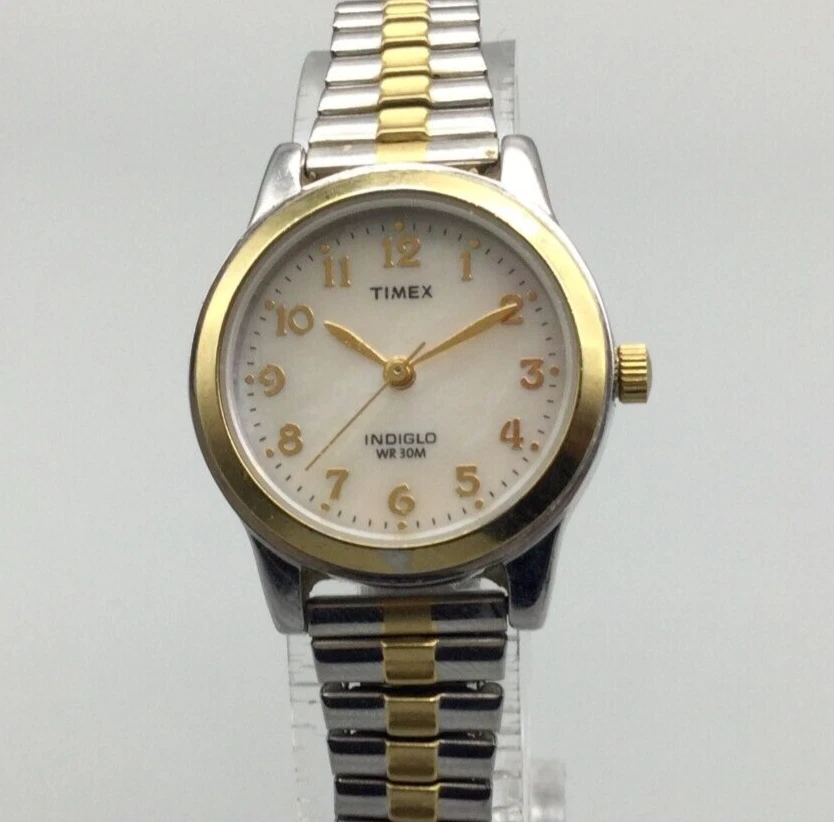 Timex watch gold store and silver