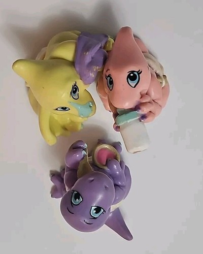 3 Vintage 1992 MAGIC DIAPER BABY DINOS Dinosaur PVC Figures 1.75" Galoob RARE - Picture 11 of 11